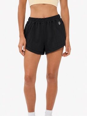 Free People High Press Black Sweat Shorts Women L Athletic Gym Activewear NWOT